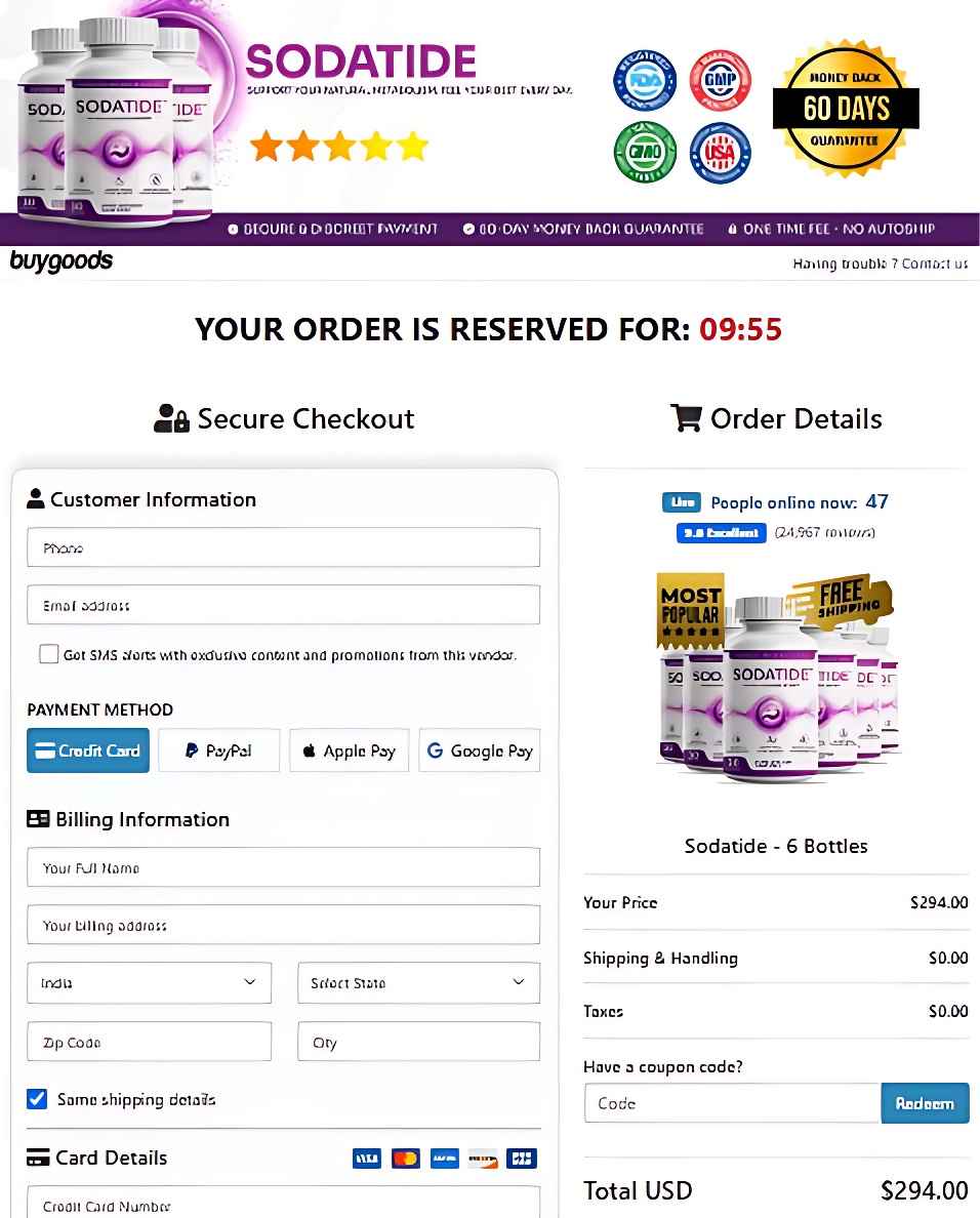 SODATIDE - Secure Checkout Page